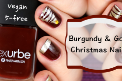 Video Nail Art – Burgundy & Gold Christmas Nails Vernis à ongles