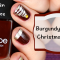 Video Nail Art – Burgundy & Gold Christmas Nails Vernis à ongles
