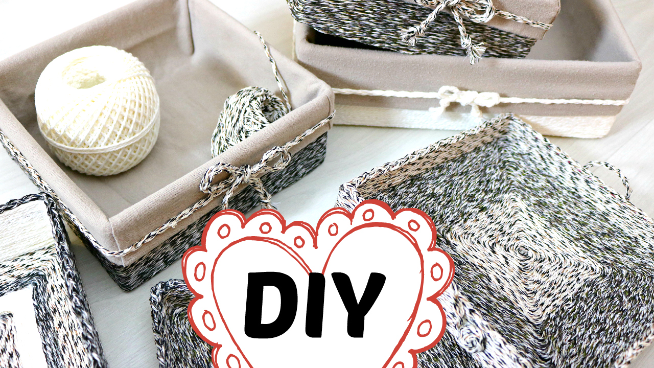 Diy Comment Faire Des Petits Paniers En Ficelle Tuto Deco Panier Et Plateau Avec De La Ficelle